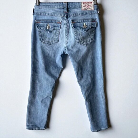 True Religion Distressed Capri Jeans, Size 29, EUC - Picture 3 of 8